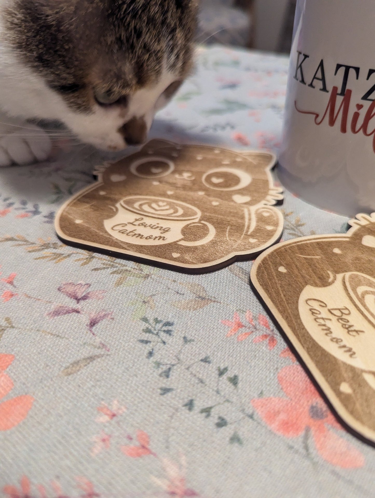 Tassenuntersetzer, Katze, Catmom, Kaffee, Tee